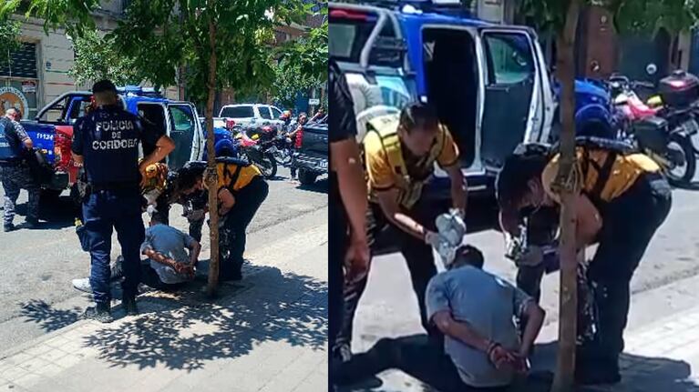 Un servicio de emergencia asistió al detenido.