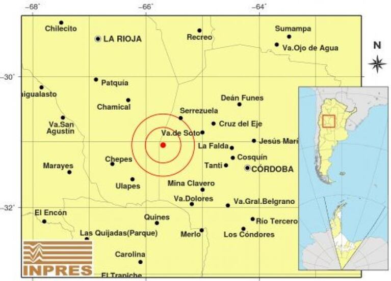 Un sismo de 5,5 grados sacudió el oeste cordobés