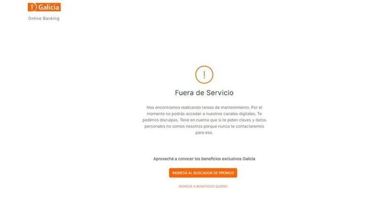 Un susto de varias horas: se cayó la app del Banco Galicia y dejó todas las cuentas sin saldo