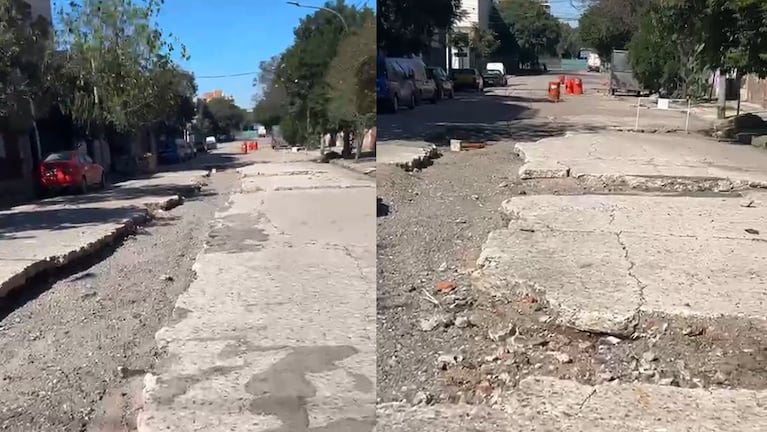 Un vecino filmó el estado de una calle de barrio Pueyrredón.