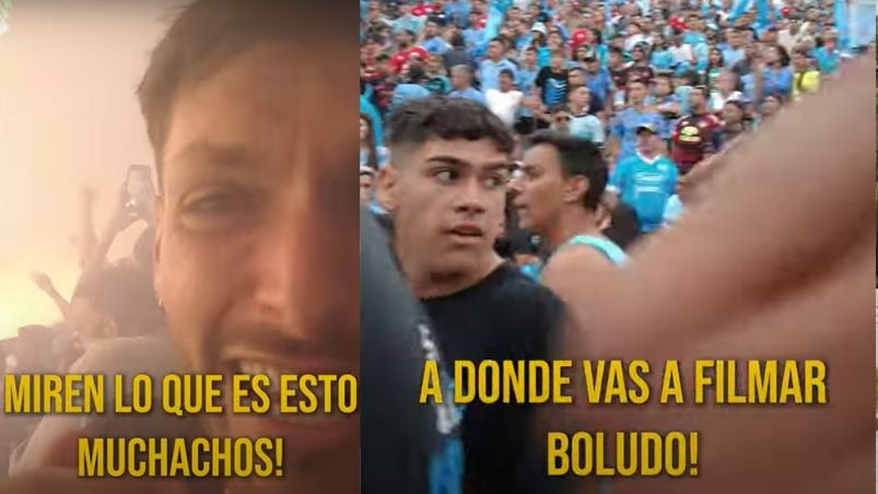 Un youtuber en el medio de la popular de Belgrano.