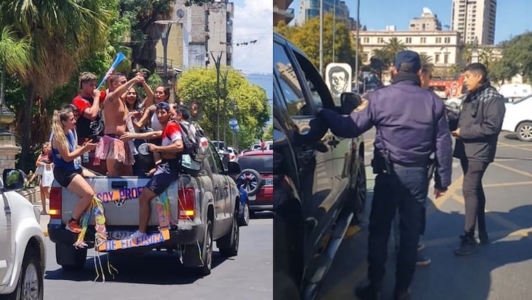 Un "zorro gris" quiso hacerle una multa a una camioneta que llevaba a una estudiante recibida.