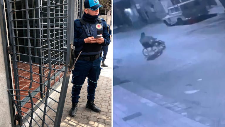 Una cámara de seguridad grabó al ladrón huyendo en la bicicleta.