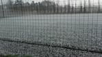 Una conocida cancha de fútbol quedó blanca en Hernando.