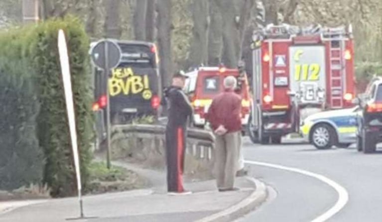 Una de las primeras fotos tras las detonaciones en Dortmund.