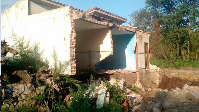 Una de las tantas casas destrozadas en la inundación. 