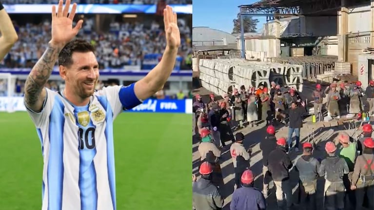 Una fábrica de Córdoba cantando el feliz cumpleaños a Messi.