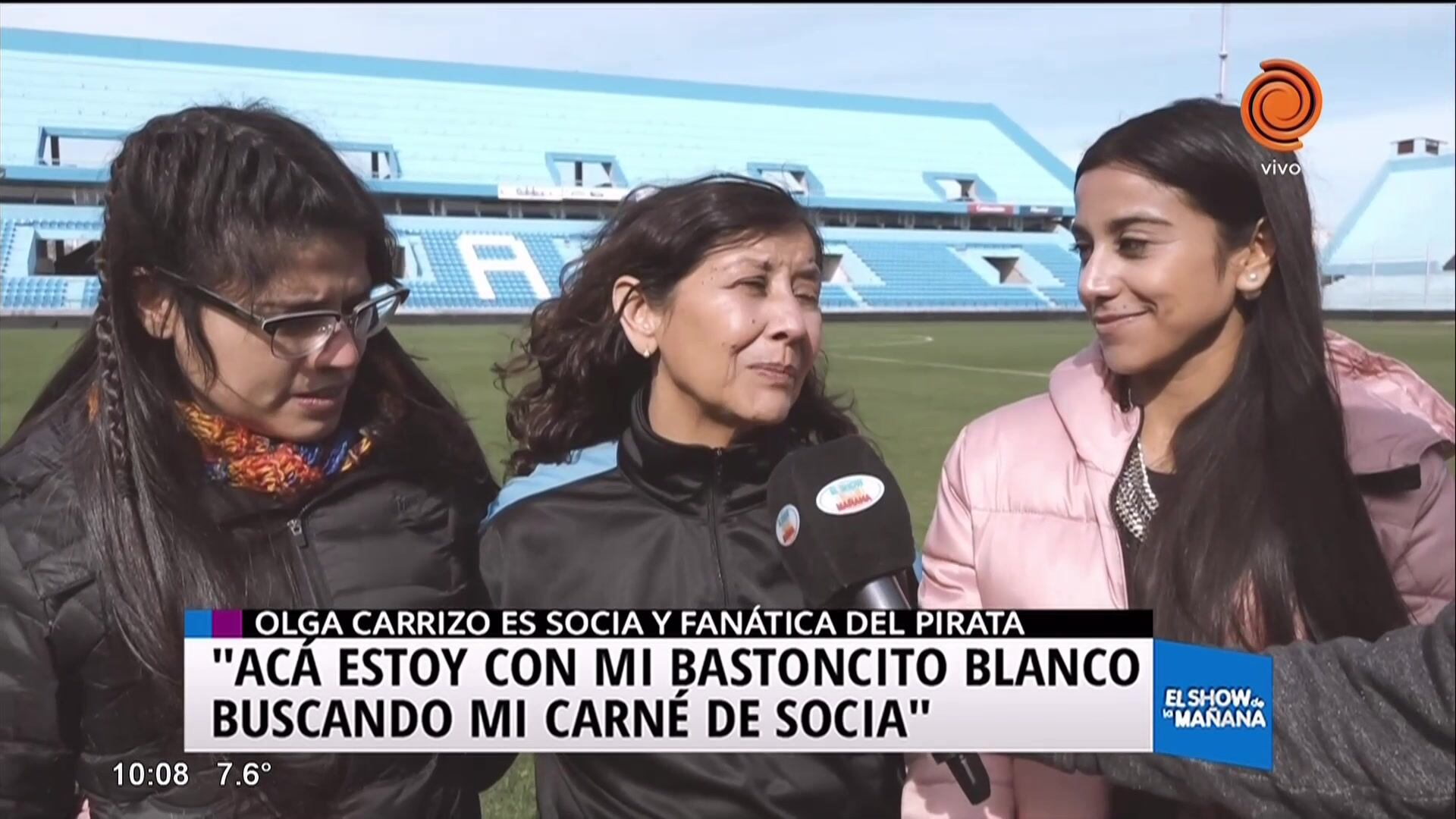 Una hincha de Belgrano que alienta de corazón