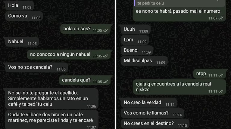 Una joven recibió un mensaje de un desconocido, compartió el chat y se volvió viral.