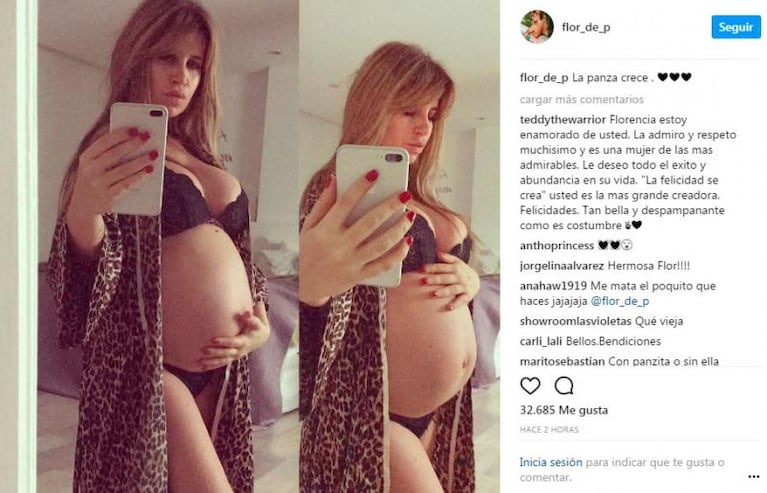 Una mamá sexy: Flor Peña lució su panza en ropa interior