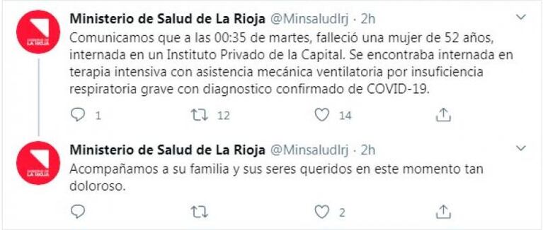 Una médica pediatra murió en La Rioja: suben a 26 las víctimas en Argentina