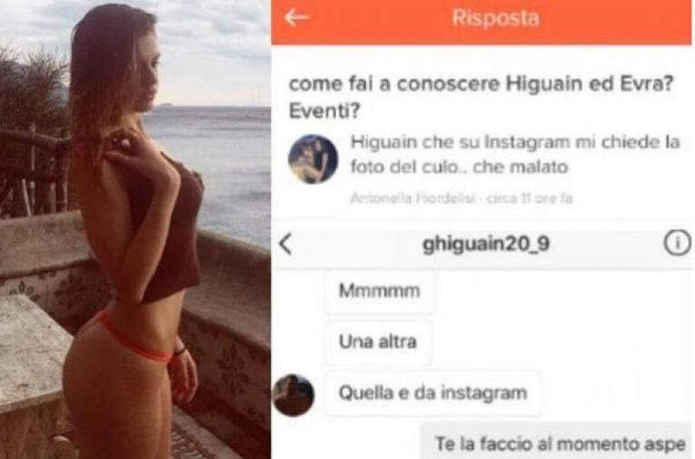 Una modelo escrachó a Higuaín por pedirle fotos de su cola