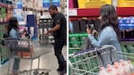 Una mujer fue escrachada tras robarse botellas de un supermercado.