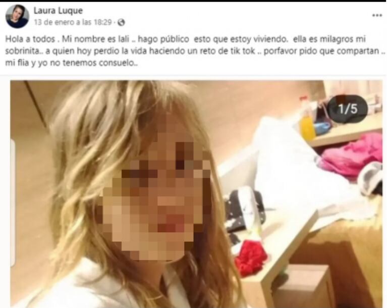 Una nena de 12 años murió por un reto de TikTok: el dramático mensaje de la familia