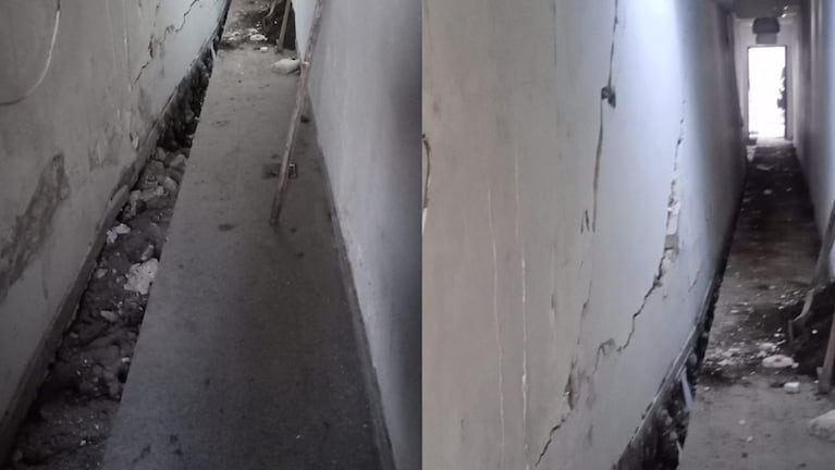 Una pared cedió y tuvieron que evacuar una pensión.