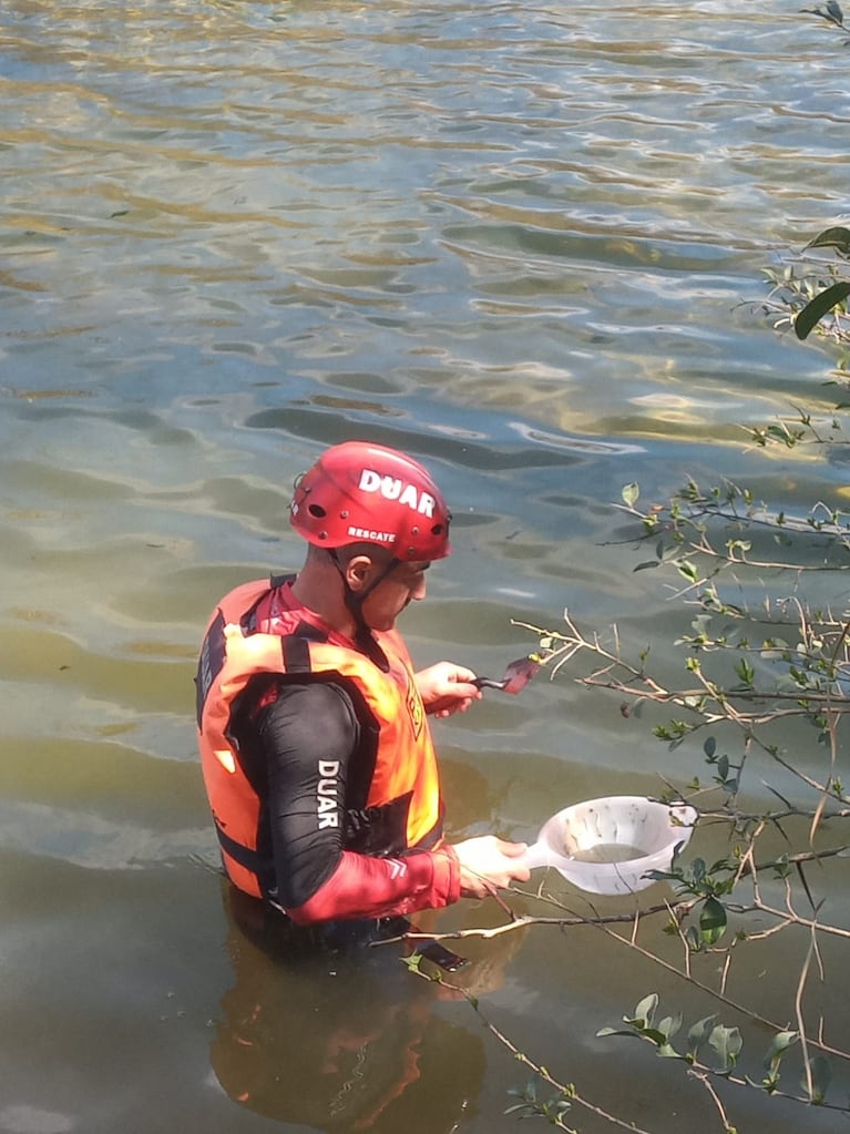 Una persona realizó un macabro hallazgo sobre el Río San Antonio.