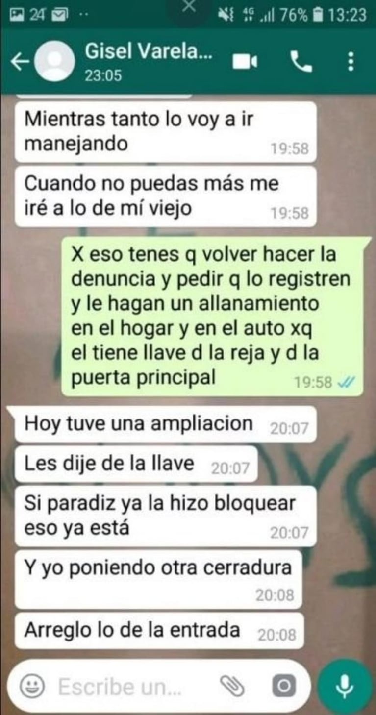 Una policía fue asesinada por su ex: los chats que presagiaban el peor final