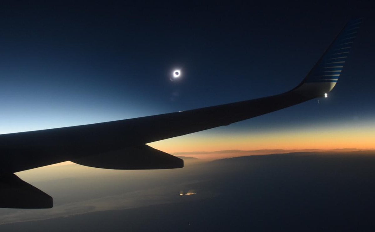 Una postal única vieron los más de 100 pasajeros del vuelo.