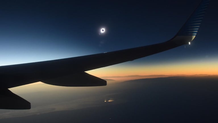 Una postal única vieron los más de 100 pasajeros del vuelo.