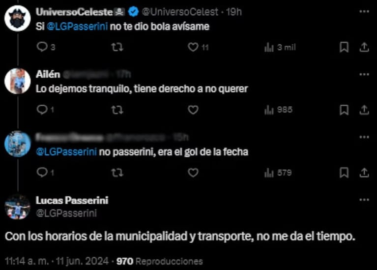 Una tuitera de Belgrano encaró a Passerini y su pícara respuesta hizo estallar las redes