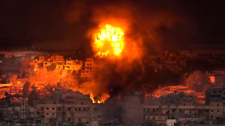 Uno de los misiles lanzados sobre Beirut.