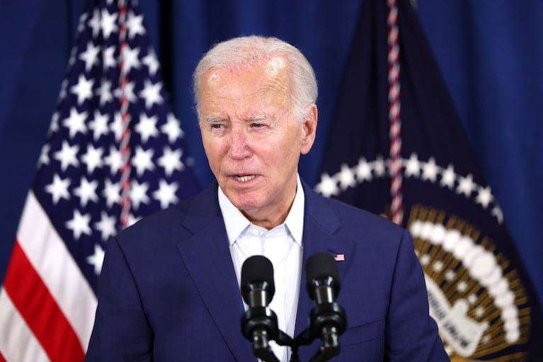 U.S. President Joe Biden delivers remarks following the incident that occurred at a campaign rally for former U.S. President Donald Trump, in Rehoboth Beach, Delaware, U.S., July 13, 2024. REUTERS/Tom Brenner