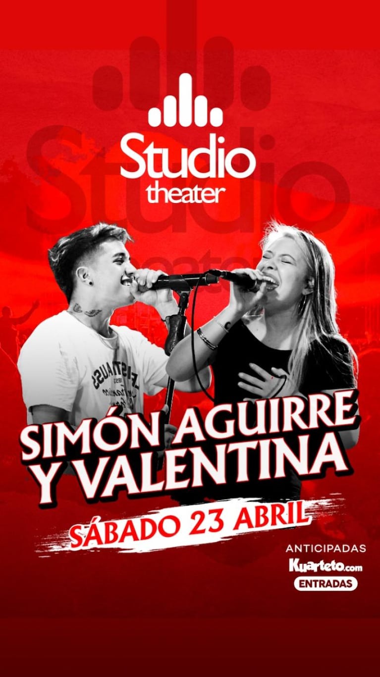 Valentina Márquez y Simón Aguirre, juntos en Studio Theater