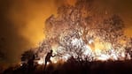 Varias dotaciones de bomberos trabajan en el lugar para contener el fuego.