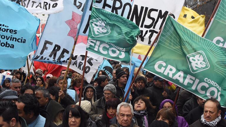 Varios gremios se sumaron al reclamo de los choferes. Foto: Lucio Casalla / El Doce.tv.