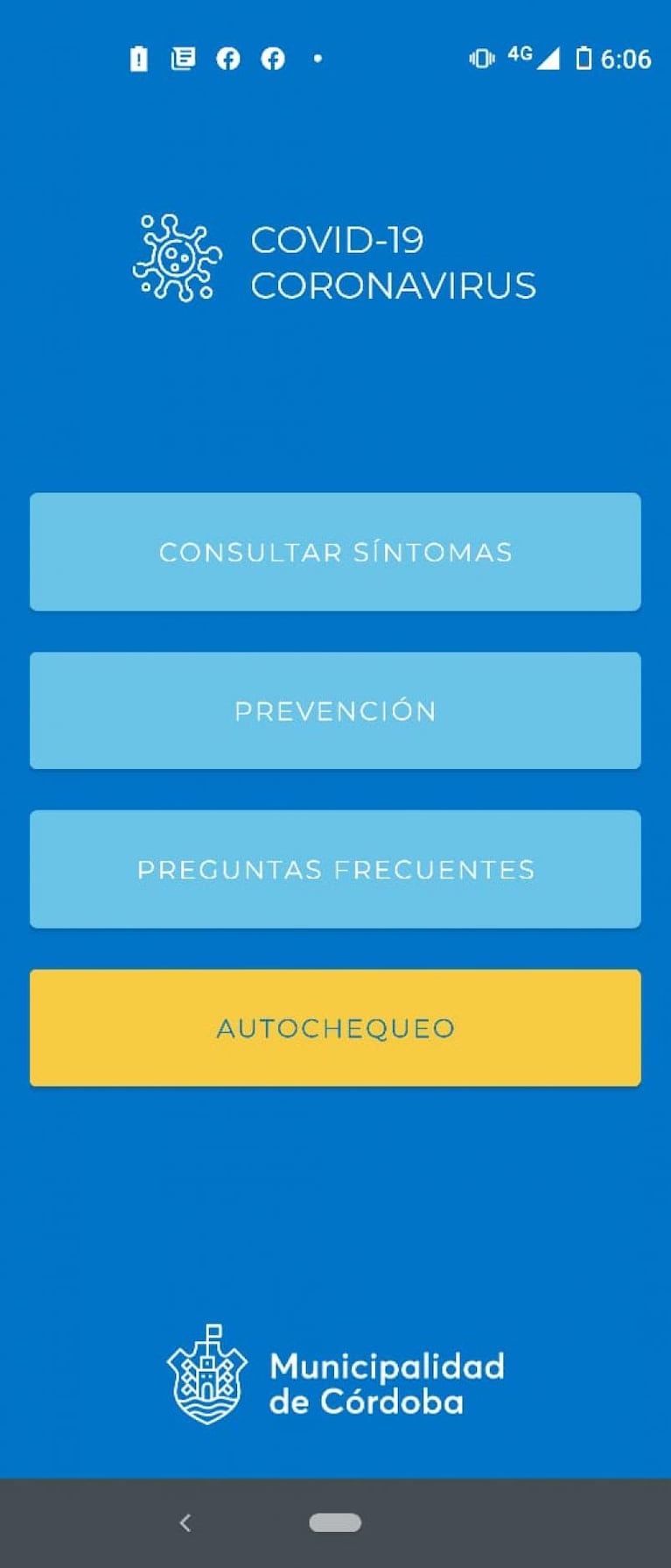 “Vecino salud”, la app cordobesa para el auto-chequeo de síntomas de coronavirus