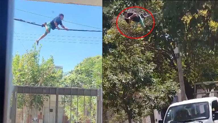 Vecinos de barrio Pueyrredón filmaron al ladrón robando cables.