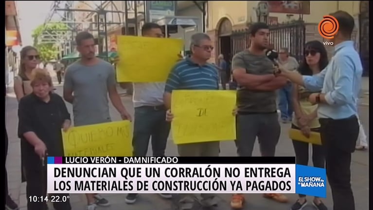 Vecinos estafados por corralón piden entrega de materiales