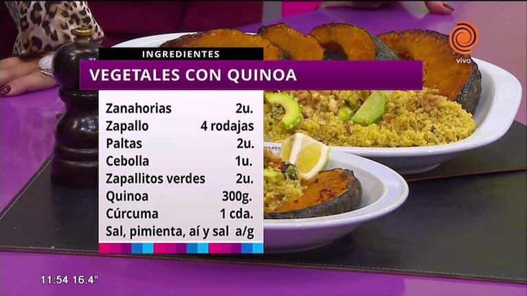 Vegetales con quinoa 