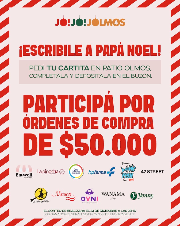 Vení a celebrar la Navidad al Patio Olmos con la llegada de Papá Noel y premios sorprendentes