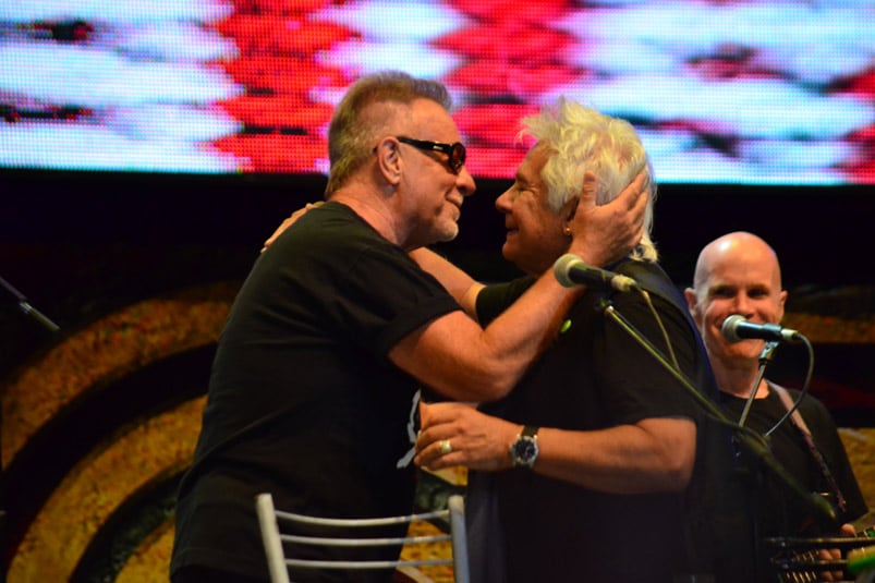 Víctor Heredia y León Gieco en el cierre de Cosquín 2017. Foto: Francesco Trombetta / ElDoce.tv.