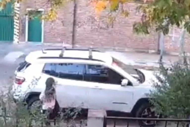 Video: aterrorizada por un asalto a mano armada, una niña de 8 años se refugió en su madre