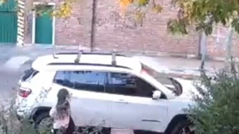 Video: aterrorizada por un asalto a mano armada, una niña de 8 años se refugió en su madre