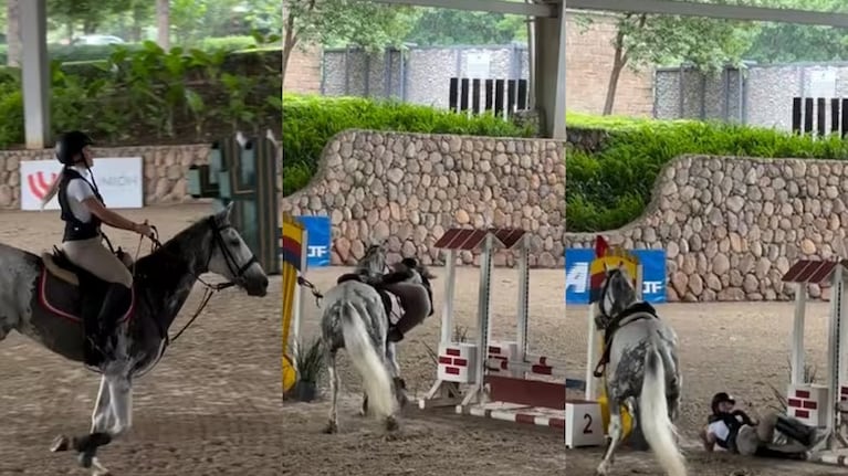 Video del fuerte golpe de Evangelina Anderson tras caerse de un caballo: su estado de salud