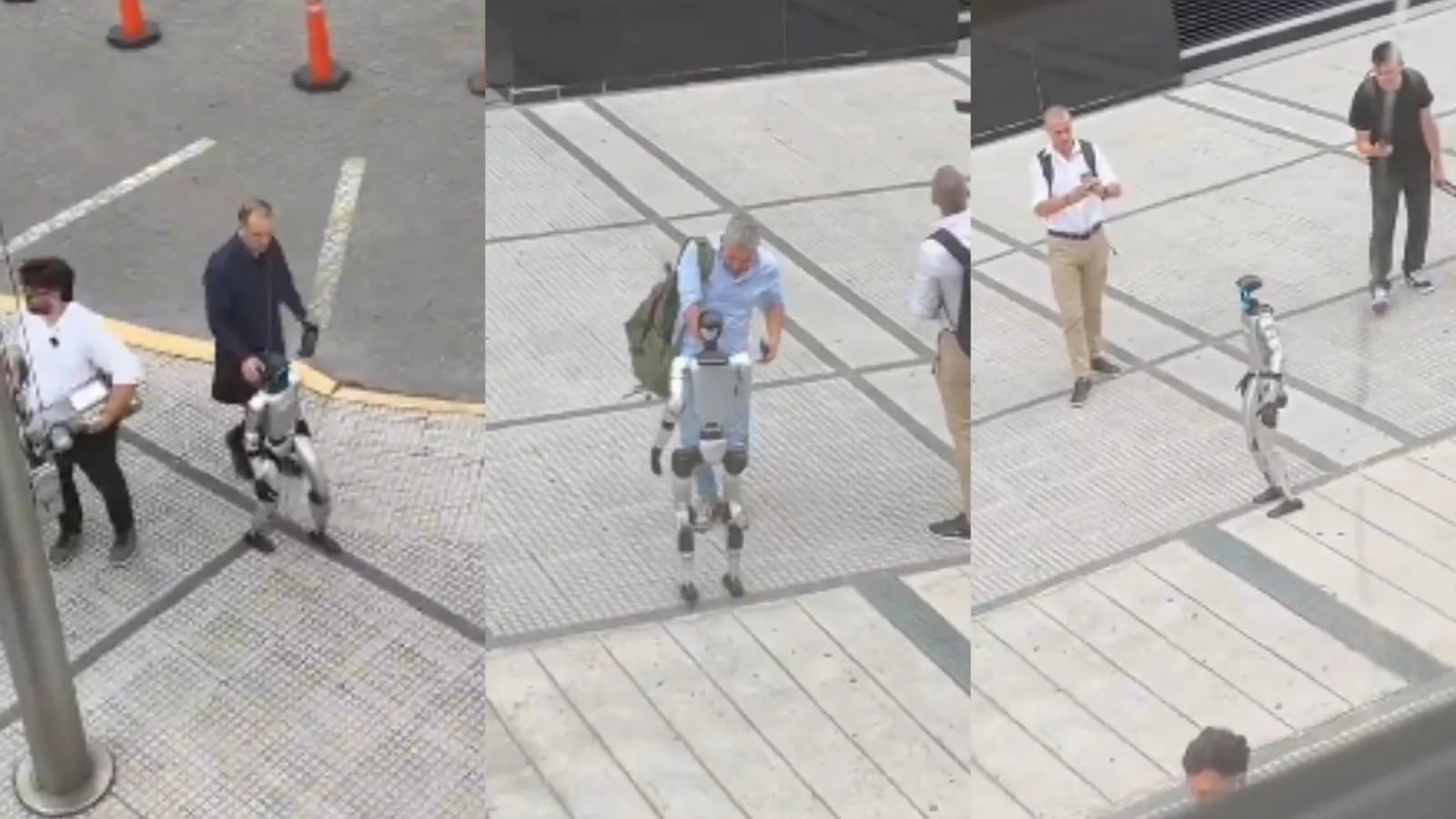 Video: un robot apareció en las calles de Buenos Aires y sorprendió a los vecinos que transitaban