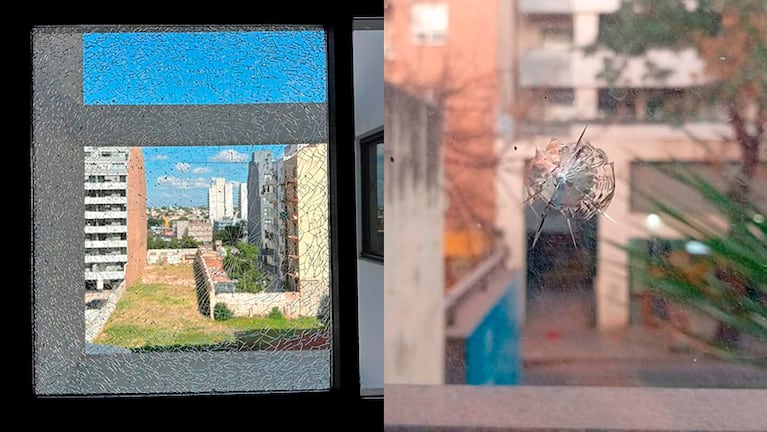 Vidrios dañados en departamentos de calle Obispo Trejo al 1100 en Nueva Córdoba.