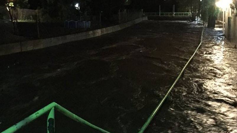 Villa Allende, en las primeras horas de la tormenta. Foto: Prensa Municipalidad de Villa Allende.