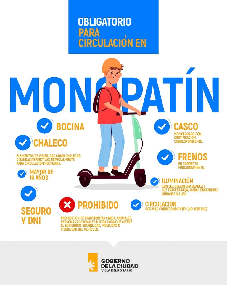 Villa del Rosario reguló el uso de monopatines: cuáles son los requisitos para circular