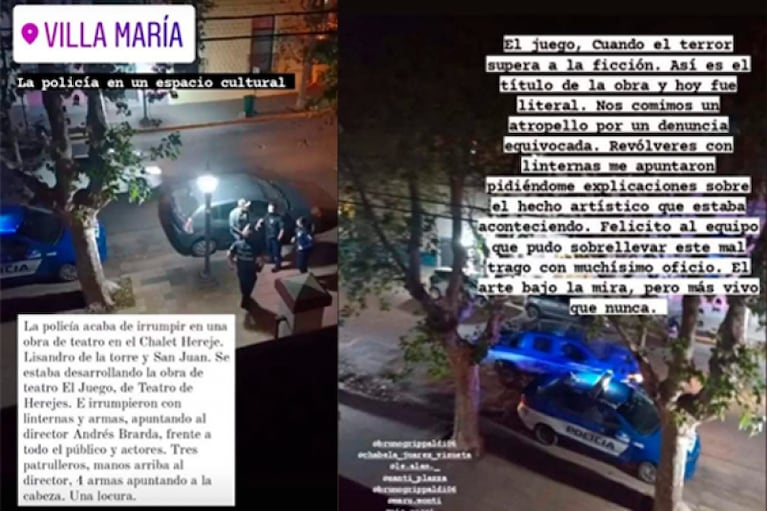 Villa María: policías armados irrumpieron en una obra de teatro pensando que era un robo