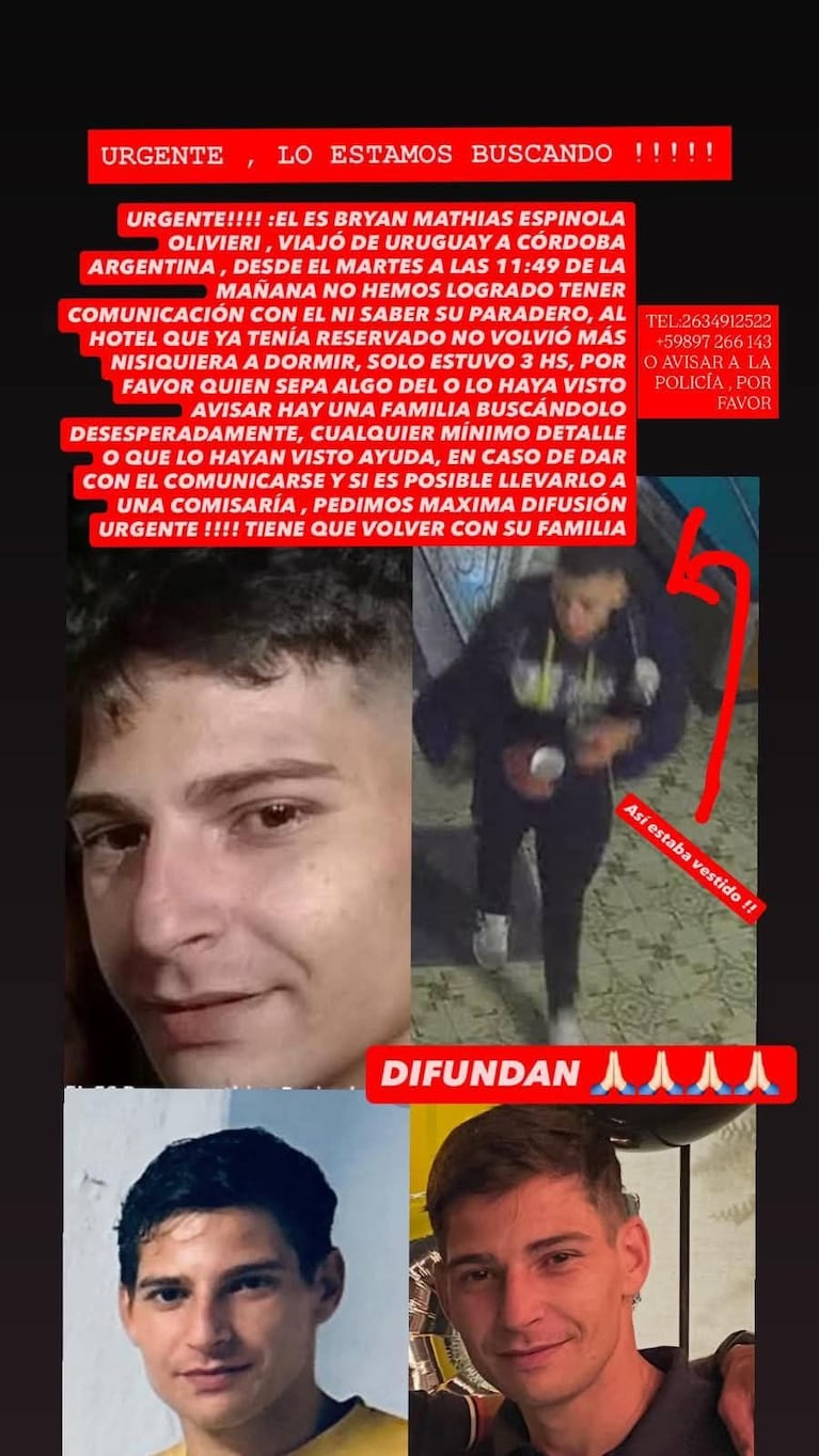 Vino de Uruguay a Córdoba por una oferta laboral, desapareció y nadie sabe nada