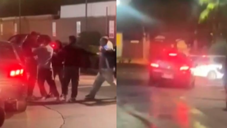 Violenta secuencia en el estacionamiento de un McDonald's.