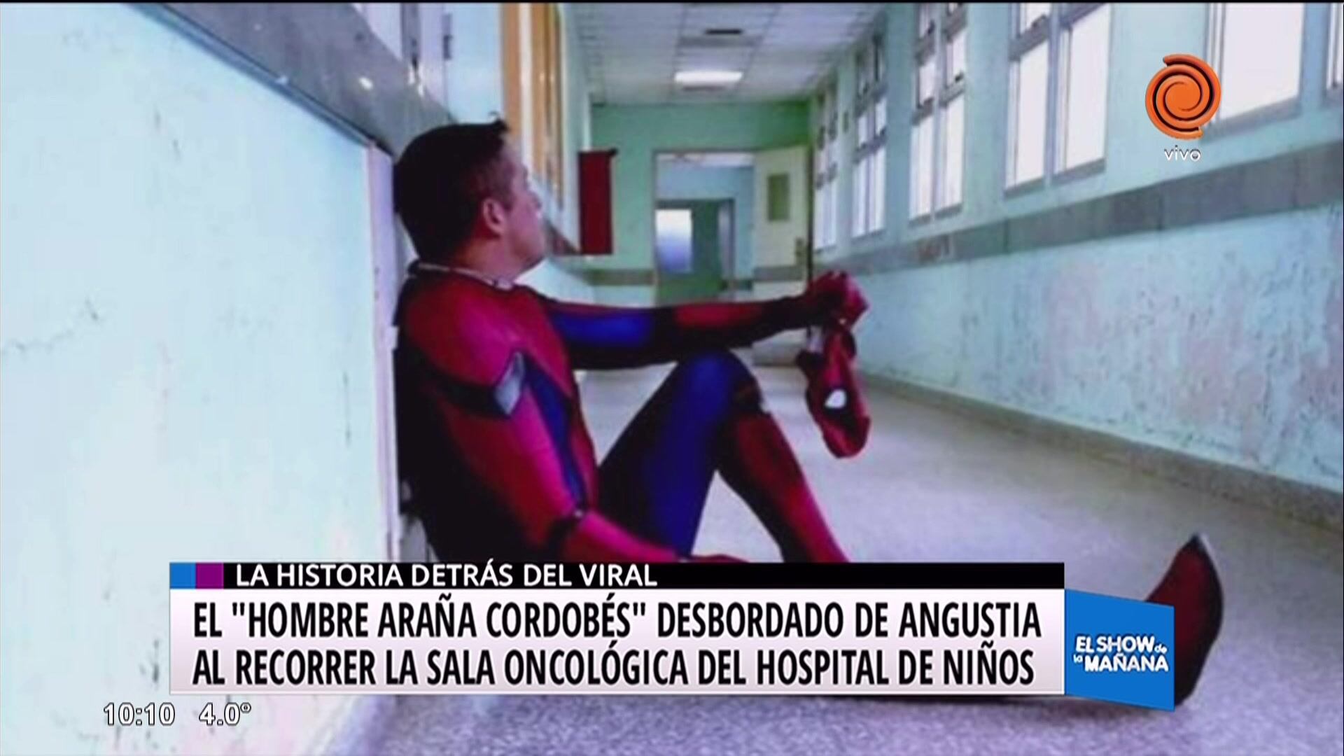 Visita del Hombre Araña al hospital de niños