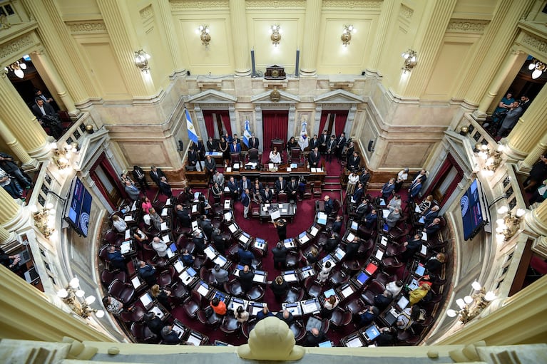 Vista del recinto del Senado de la Nacion donde se realiza la sesion preparatoria y la votaciojn de los pliegos de embajadores, en el Congreso de la Nacion, el 20 de Febrero de 2020 en Buenos Aires, Argentina. Fotos: Charly Diaz Azcue / Comunicación Senado.