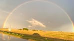 ¿Volverá el arco iris? La hermosa imagen fue tomada tras un chaparrón del domingo. Foto: Lucas Ninci.