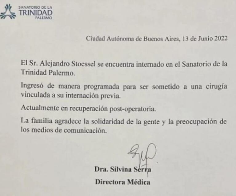 Volvieron a internar al papá de Tini Stoessel