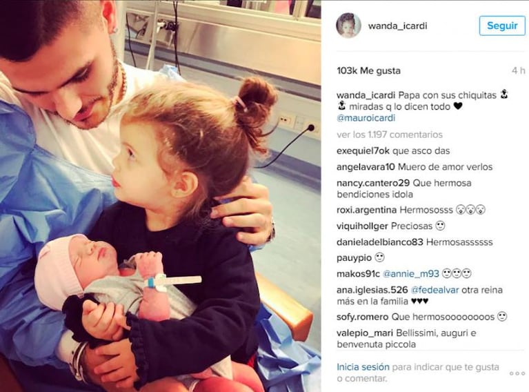 Wanda compartió la foto del encuentro de sus dos princesas